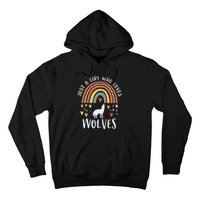 Just A Girl Who Loves Wolves Rainbow Gifts For Wolf Lover Hoodie