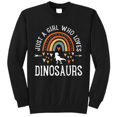 Just A Girl Who Loves Dinosaurs Rainbow Gifts For Dino Lover Sweatshirt