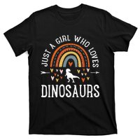 Just A Girl Who Loves Dinosaurs Rainbow Gifts For Dino Lover T-Shirt