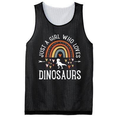 Just A Girl Who Loves Dinosaurs Rainbow Gifts For Dino Lover Mesh Reversible Basketball Jersey Tank