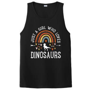 Just A Girl Who Loves Dinosaurs Rainbow Gifts For Dino Lover PosiCharge Competitor Tank