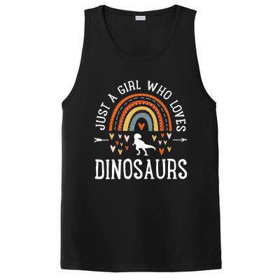 Just A Girl Who Loves Dinosaurs Rainbow Gifts For Dino Lover PosiCharge Competitor Tank