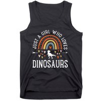 Just A Girl Who Loves Dinosaurs Rainbow Gifts For Dino Lover Tank Top