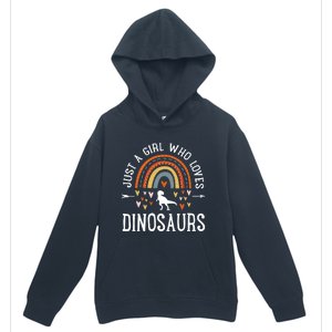 Just A Girl Who Loves Dinosaurs Rainbow Gifts For Dino Lover Urban Pullover Hoodie