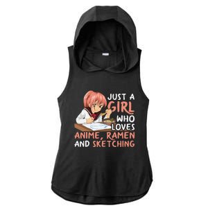 Just A Girl Who Loves Anime Ramen And Sketching Japan Anime Ladies PosiCharge Tri-Blend Wicking Draft Hoodie Tank