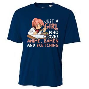 Just A Girl Who Loves Anime Ramen And Sketching Japan Anime Cooling Performance Crew T-Shirt