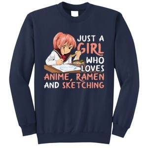 Just A Girl Who Loves Anime Ramen And Sketching Japan Anime Sweatshirt