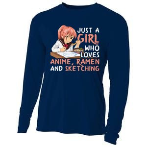 Just A Girl Who Loves Anime Ramen And Sketching Japan Anime Cooling Performance Long Sleeve Crew