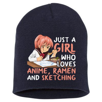 Just A Girl Who Loves Anime Ramen And Sketching Japan Anime Short Acrylic Beanie