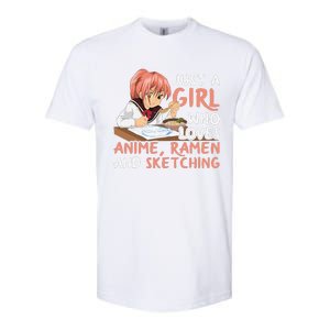 Just A Girl Who Loves Anime Ramen And Sketching Japan Anime Softstyle CVC T-Shirt