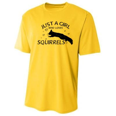 Just A Girl Who Loves Squirrels Performance Sprint T-Shirt