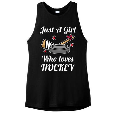 Just A Girl Who Loves Hockey Ice Hockey Girl Jersey Gift Ladies PosiCharge Tri-Blend Wicking Tank