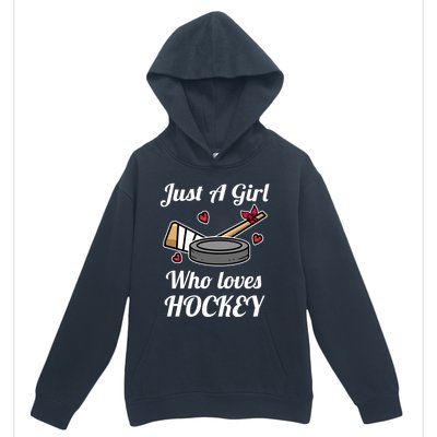 Just A Girl Who Loves Hockey Ice Hockey Girl Jersey Gift Urban Pullover Hoodie