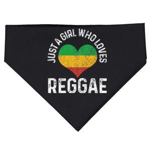 Just A Girl Who Loves Reggae Music Rastafari Rasta Gift USA-Made Doggie Bandana