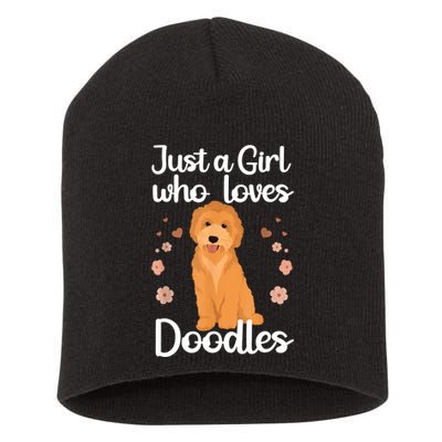Just A Girl Who Loves Doodles Doodle Dog Lovers Short Acrylic Beanie
