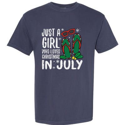 Just A Girl Who Loves Christmas In July Xmas Summer Wo Garment-Dyed Heavyweight T-Shirt