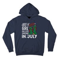 Just A Girl Who Loves Christmas In July Xmas Summer Wo Hoodie