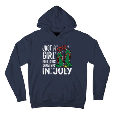 Just A Girl Who Loves Christmas In July Xmas Summer Wo Hoodie