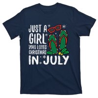 Just A Girl Who Loves Christmas In July Xmas Summer Wo T-Shirt