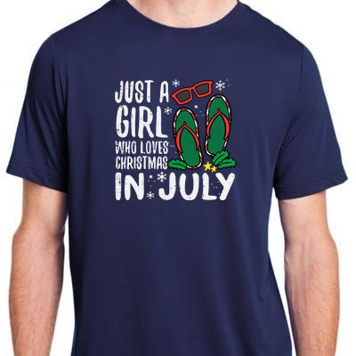 Just A Girl Who Loves Christmas In July Xmas Summer Wo Adult ChromaSoft Performance T-Shirt