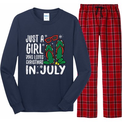 Just A Girl Who Loves Christmas In July Xmas Summer Wo Long Sleeve Pajama Set