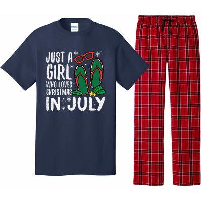 Just A Girl Who Loves Christmas In July Xmas Summer Wo Pajama Set