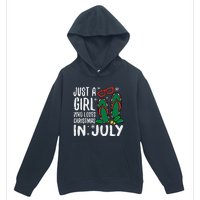 Just A Girl Who Loves Christmas In July Xmas Summer Wo Urban Pullover Hoodie