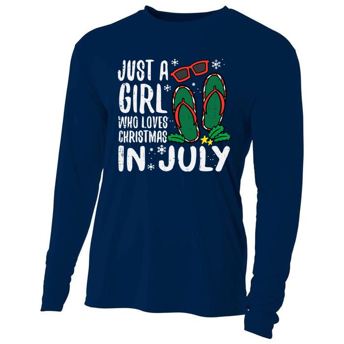 Just A Girl Who Loves Christmas In July Xmas Summer Wo Cooling Performance Long Sleeve Crew