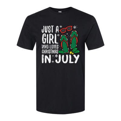 Just A Girl Who Loves Christmas In July Xmas Summer Wo Softstyle CVC T-Shirt