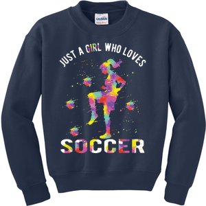 Just A Girl Who Loves Soccer Kids Sweatshirt