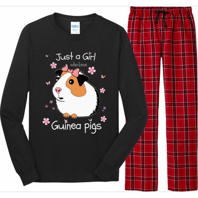 Just A Girl Who Loves Guinea Pigs Cute Pets Lover Gift Long Sleeve Pajama Set