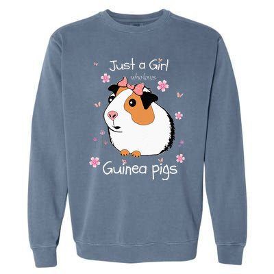 Just A Girl Who Loves Guinea Pigs Cute Pets Lover Gift Garment-Dyed Sweatshirt