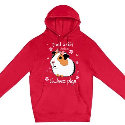 Just A Girl Who Loves Guinea Pigs Cute Pets Lover Gift Premium Pullover Hoodie