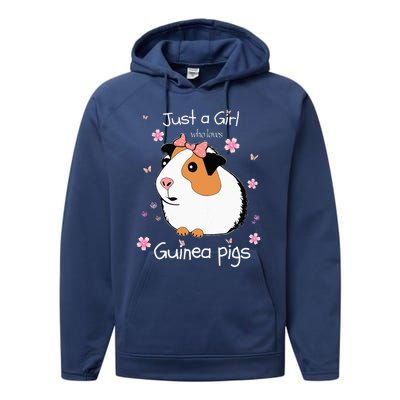 Just A Girl Who Loves Guinea Pigs Cute Pets Lover Gift Performance Fleece Hoodie