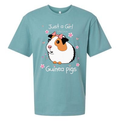 Just A Girl Who Loves Guinea Pigs Cute Pets Lover Gift Sueded Cloud Jersey T-Shirt