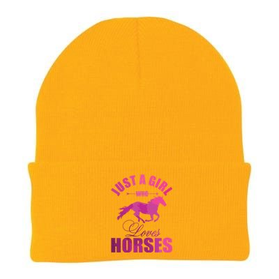 Just A Girl Who Loves Horses Watercolor Horse Knit Cap Winter Beanie