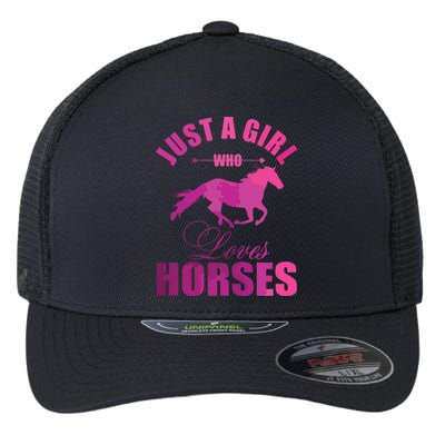 Just A Girl Who Loves Horses Watercolor Horse Flexfit Unipanel Trucker Cap