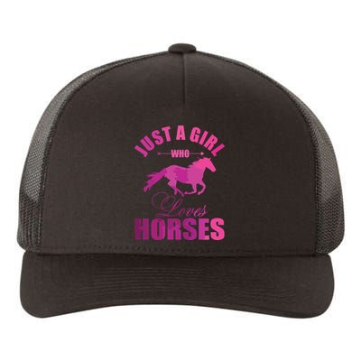 Just A Girl Who Loves Horses Watercolor Horse Yupoong Adult 5-Panel Trucker Hat