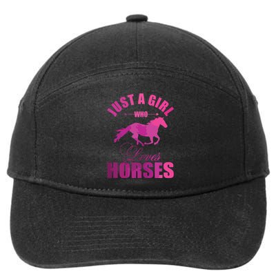 Just A Girl Who Loves Horses Watercolor Horse 7-Panel Snapback Hat