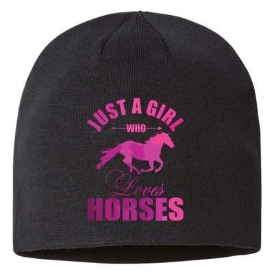 Just A Girl Who Loves Horses Watercolor Horse Sustainable Beanie