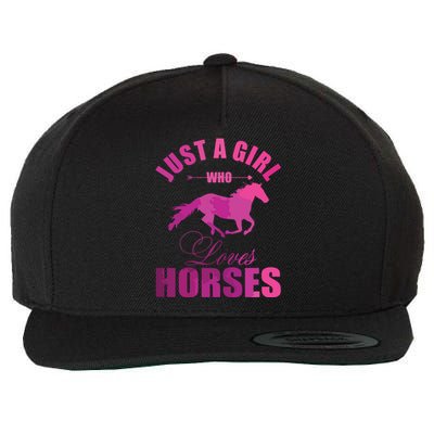 Just A Girl Who Loves Horses Watercolor Horse Wool Snapback Cap