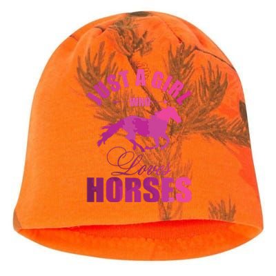 Just A Girl Who Loves Horses Watercolor Horse Kati - Camo Knit Beanie