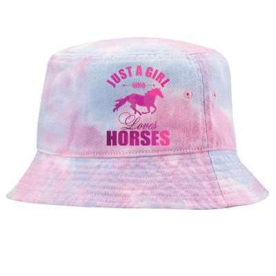 Just A Girl Who Loves Horses Watercolor Horse Tie-Dyed Bucket Hat