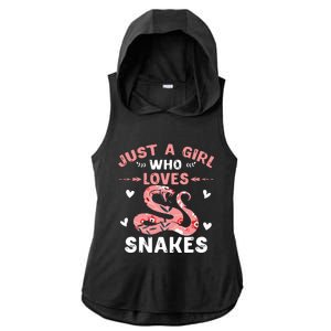 Just A Girl Who Loves Snakes Animal Snake Lover Ladies PosiCharge Tri-Blend Wicking Draft Hoodie Tank