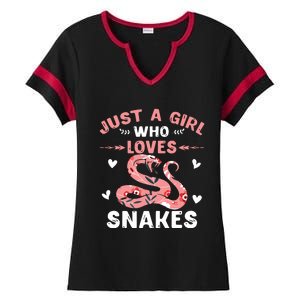 Just A Girl Who Loves Snakes Animal Snake Lover Ladies Halftime Notch Neck Tee