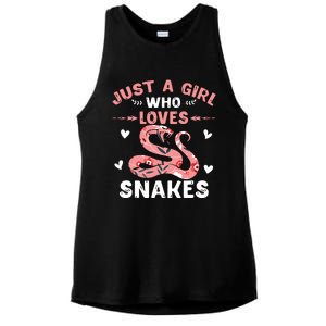 Just A Girl Who Loves Snakes Animal Snake Lover Ladies PosiCharge Tri-Blend Wicking Tank