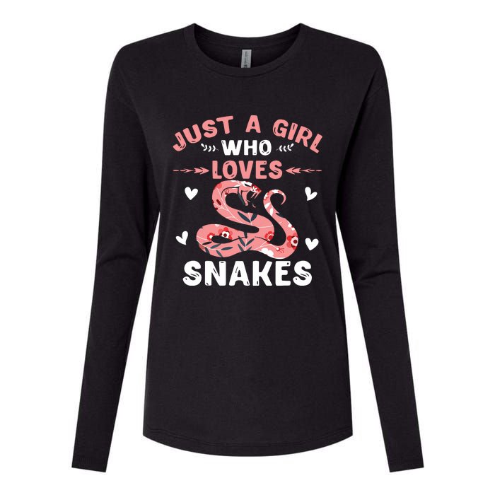 Just A Girl Who Loves Snakes Animal Snake Lover Womens Cotton Relaxed Long Sleeve T-Shirt