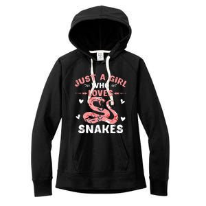 Just A Girl Who Loves Snakes Animal Snake Lover Women's Fleece Hoodie