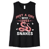 Just A Girl Who Loves Snakes Animal Snake Lover Women's Racerback Cropped Tank