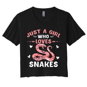 Just A Girl Who Loves Snakes Animal Snake Lover Women's Crop Top Tee